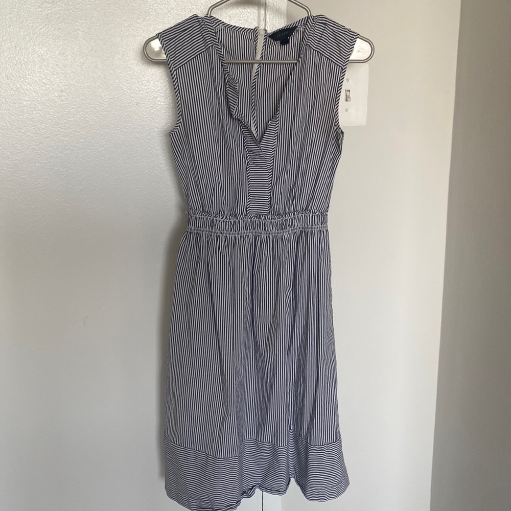 J. Crew gray striped dress